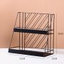 Metalowa, dwupoziomowa półka na kosmetyki styl LOFT – czarna