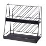 Metalowa, dwupoziomowa półka na kosmetyki styl LOFT – czarna
