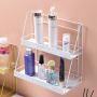 Metalowa, dwupoziomowa półka styl LOFT na kosmetyki BEAUTY LIFE – biała