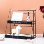 Metalowa, dwupoziomowa półka styl LOFT na kosmetyki BEAUTY LIFE – czarna