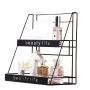 Metalowa, dwupoziomowa półka styl LOFT na kosmetyki BEAUTY LIFE – czarna