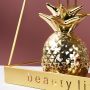 Metalowa, dwupoziomowa półka styl LOFT na kosmetyki BEAUTY LIFE – złota