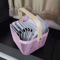 Metalowy koszyk na owoce styl skandynawski - różowy