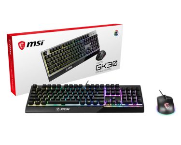 MSI Vigor GK30 Combo USB QWERTY Keyboard + Mouse GM11 Black