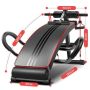 Multifunctional bench for exercising the abdominal muscles with side grips - black