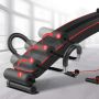 Multifunctional bench for exercising the abdominal muscles with side grips - black