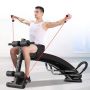 Multifunctional bench for exercising the abdominal muscles with side grips - black
