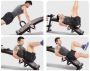 Multifunctional bench for exercising the abdominal muscles with side grips - black