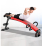 Multifunctional bench for exercising the abdominal muscles with side grips - red