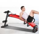 Multifunctional bench for exercising the abdominal muscles with side grips - red