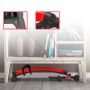 Multifunctional bench for exercising the abdominal muscles with side grips - red