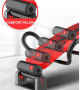 Multifunctional bench for exercising the abdominal muscles with side grips - red