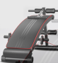 Multifunctional bench for exercising the abdominal muscles with side grips - red
