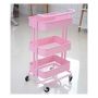 Multifunctional cabinet on wheels with three capacious shelves - black