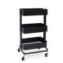 Multifunctional cabinet on wheels with three capacious shelves - black