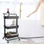 Multifunctional cabinet on wheels with three capacious shelves - pink