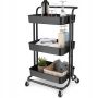 Multifunctional cabinet on wheels with three capacious shelves - turquoise