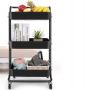 Multifunctional cabinet on wheels with three capacious shelves - turquoise