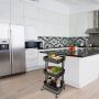 Multifunctional cabinet on wheels with three capacious shelves - turquoise