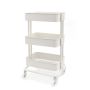 Multifunctional cabinet on wheels with three capacious shelves - white