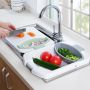 Multifunctional kitchen sink cutting board - blue 