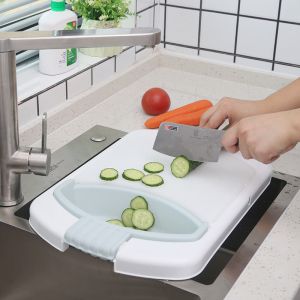 Multifunctional kitchen sink cutting board - blue 