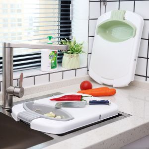 Multifunctional kitchen sink cutting board - gray