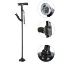 Multifunctional walking stick with LED flashlight