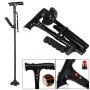 Multifunctional walking stick with LED flashlight