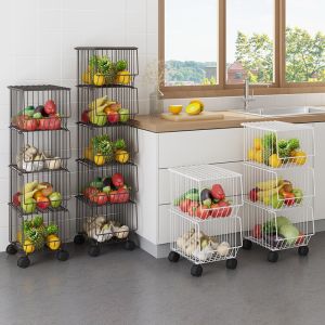 Multifunctional wire rack - five levels, black