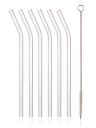 MY PARTY curved glass straw set 20 cm, 6 + 1, with brush