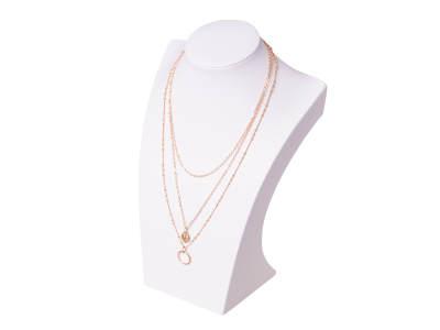 Necklace Celebrity triple heart with ring - gold