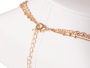 Necklace Celebrity triple heart with ring - gold