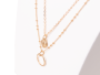 Necklace Celebrity triple heart with ring - gold