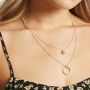Necklace Celebrity triple heart with ring - silver