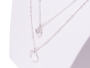 Necklace Celebrity triple heart with ring - silver