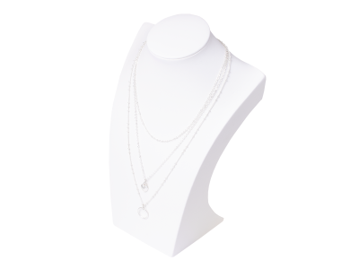 Necklace Celebrity triple heart with ring - silver