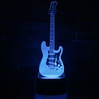 Night LED 3D "Guitar" Hologram + remote control