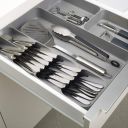 Organizer for cutlery in the drawer - grey