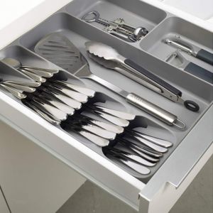 Organizer for cutlery in the drawer - grey