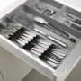 Organizer for cutlery in the drawer - grey