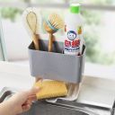 Organizer for sponges, washcloths for the sink - gray and white