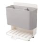 Organizer for sponges, washcloths for the sink - gray and white