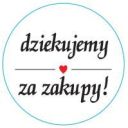 Ozdobne naklejki okrągłe Dziękujemy za zakupy 500szt — czarny napis