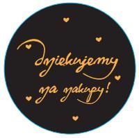 Ozdobne naklejki okrągłe Dziękujemy za zakupy 500szt — glamour