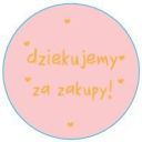 Ozdobne naklejki okrągłe Dziękujemy za zakupy 500szt — złote serduszka