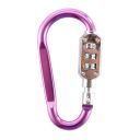 Padlock / carabiner with combination - pink