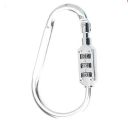 Padlock / carabiner with combination - silver
