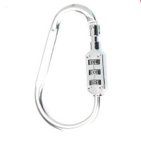 Padlock / carabiner with combination - silver