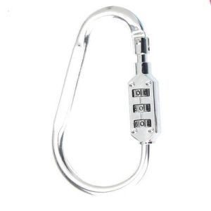 Padlock / carabiner with combination - silver